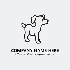 Dog illustration black and white for logo company vector image
