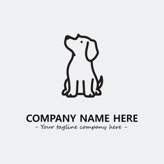 Dog illustration black and white for logo company vector image
