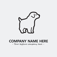 Dog illustration black and white for logo company vector image
