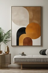 abstract geometric wall art earth tones.