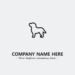 Dog illustration black and white for logo company vector image
