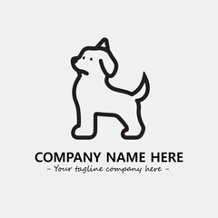 Dog illustration black and white for logo company vector image
