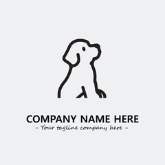 Dog illustration black and white for logo company vector image
