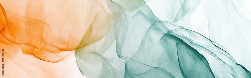 Poster artistic canvas background with ethereal, overlapping semi-transparent pencil strokes in orange, tur