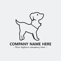 Dog illustration black and white for logo company vector image
