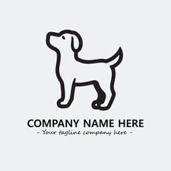 Dog illustration black and white for logo company vector image

