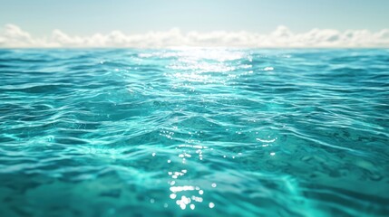 Fototapeta premium Ocean's Serenity: A Tranquil Vista of Turquoise Waters