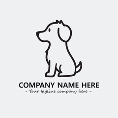 Dog illustration black and white for logo company vector image
