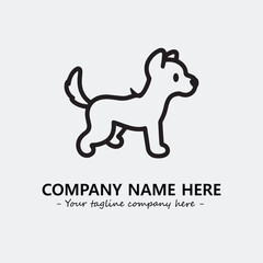 Dog illustration black and white for logo company vector image
