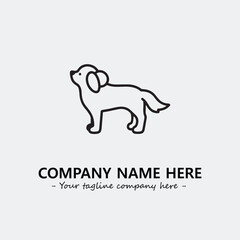 Dog illustration black and white for logo company vector image
