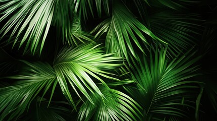 Fototapeta premium Vibrant rainforest canopy seen from above in rich shades of green