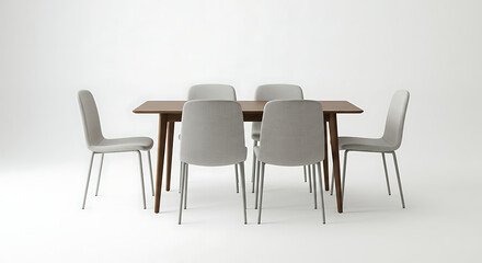 Minimalist Dining Set: Warm Wood, Soft Hues AI Generated