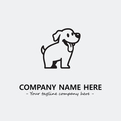 Obraz premium Dog illustration black and white for logo company vector image 