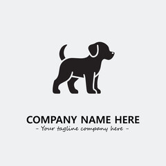 Dog illustration black and white for logo company vector image
