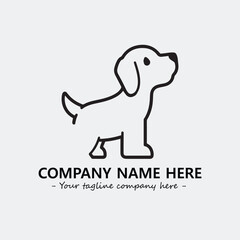 Dog illustration black and white for logo company vector image
