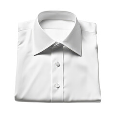 Classic white shirt neatly folded and isolated on a simple background for stylish presentations and designs, white classic neatly folded shirt, file of isolated object with shadow on White background