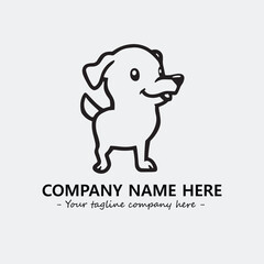 Dog illustration black and white for logo company vector image
