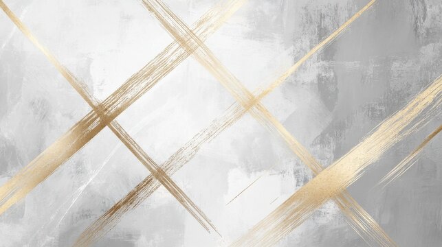 Soft muted gray backdrop with delicate pencil strokes and crossed golden lines for artistic background