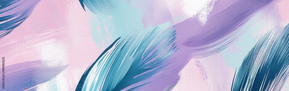 Aufkleber Soft pastel lavender and teal dashed patterns create a delicate, dreamy backdrop with textured strokes.