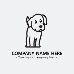 Dog illustration black and white for logo company vector image
