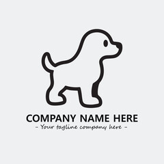 Dog illustration black and white for logo company vector image
