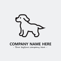 Dog illustration black and white for logo company vector image
