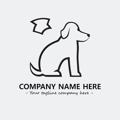 Dog illustration black and white for logo company vector image
