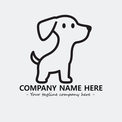 Dog illustration black and white for logo company vector image
