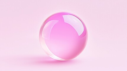 Obraz premium A shiny pink sphere with a reflective surface.