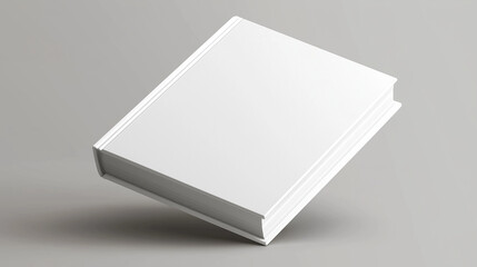 White hardcover book with sharp edges placed on a soft gray surface. AI Generated Images