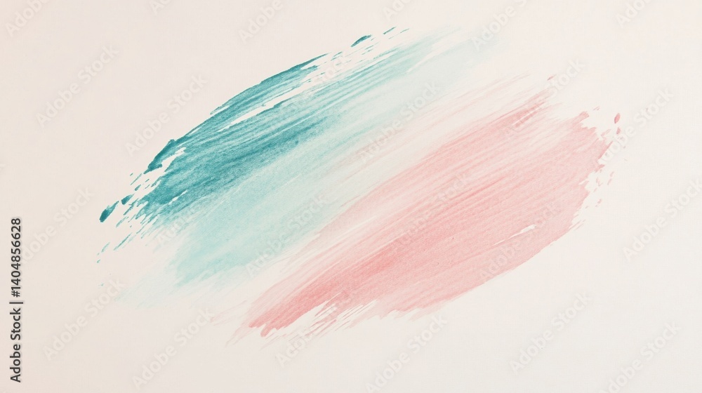 Leinwandbilder minimalist background with a single diagonal pencil stroke featuring blending colors of teal and pin