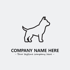 Dog illustration black and white for logo company vector image
