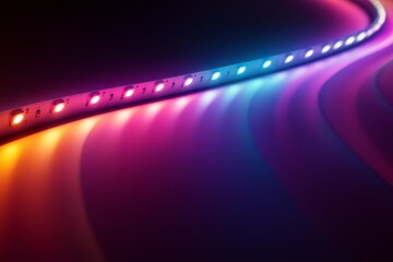 Curved RGB LED strip lights, vibrant colors