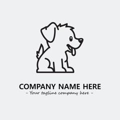 Dog illustration black and white for logo company vector image

