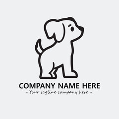 Dog illustration black and white for logo company vector image
