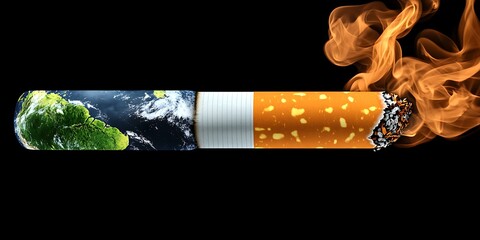 Earth Destroyed by Cigarette