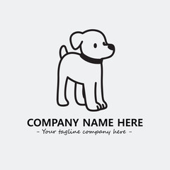 Dog illustration black and white for logo company vector image
