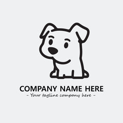 Dog illustration black and white for logo company vector image
