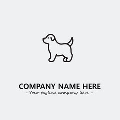Dog illustration black and white for logo company vector image
