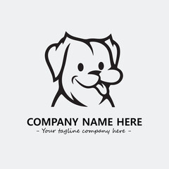 Dog illustration black and white for logo company vector image
