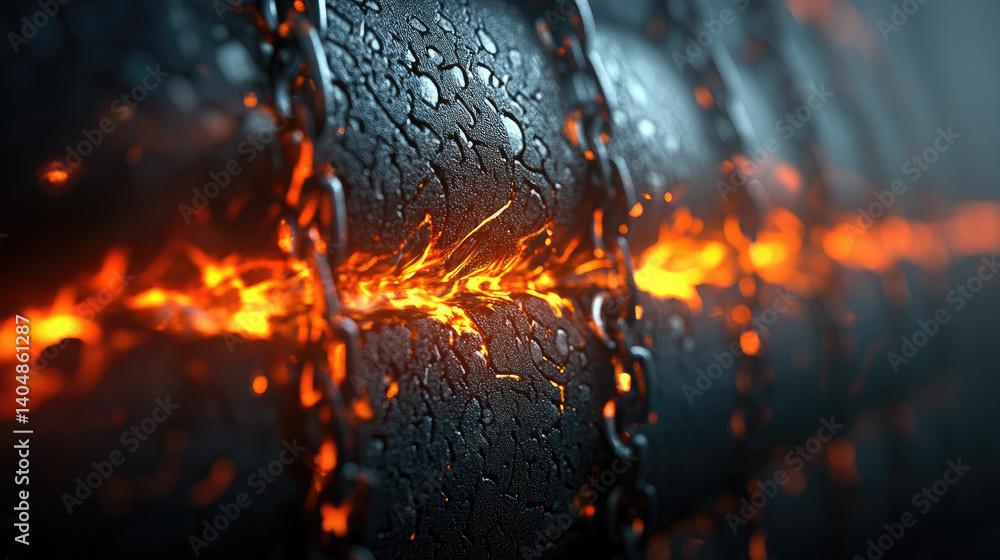 Poster protective firewall action cyber environment digital illustration fiery elements concept for advance
