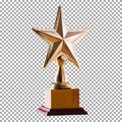 golden Star award, Golden Star Trophy for Honoring Achievements and Success on transparent background, png, psd
