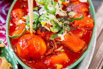 Korean traditional spicy food. Tteokbokki