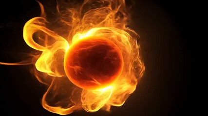 Fiery orb in smoke - Powered by Adobe