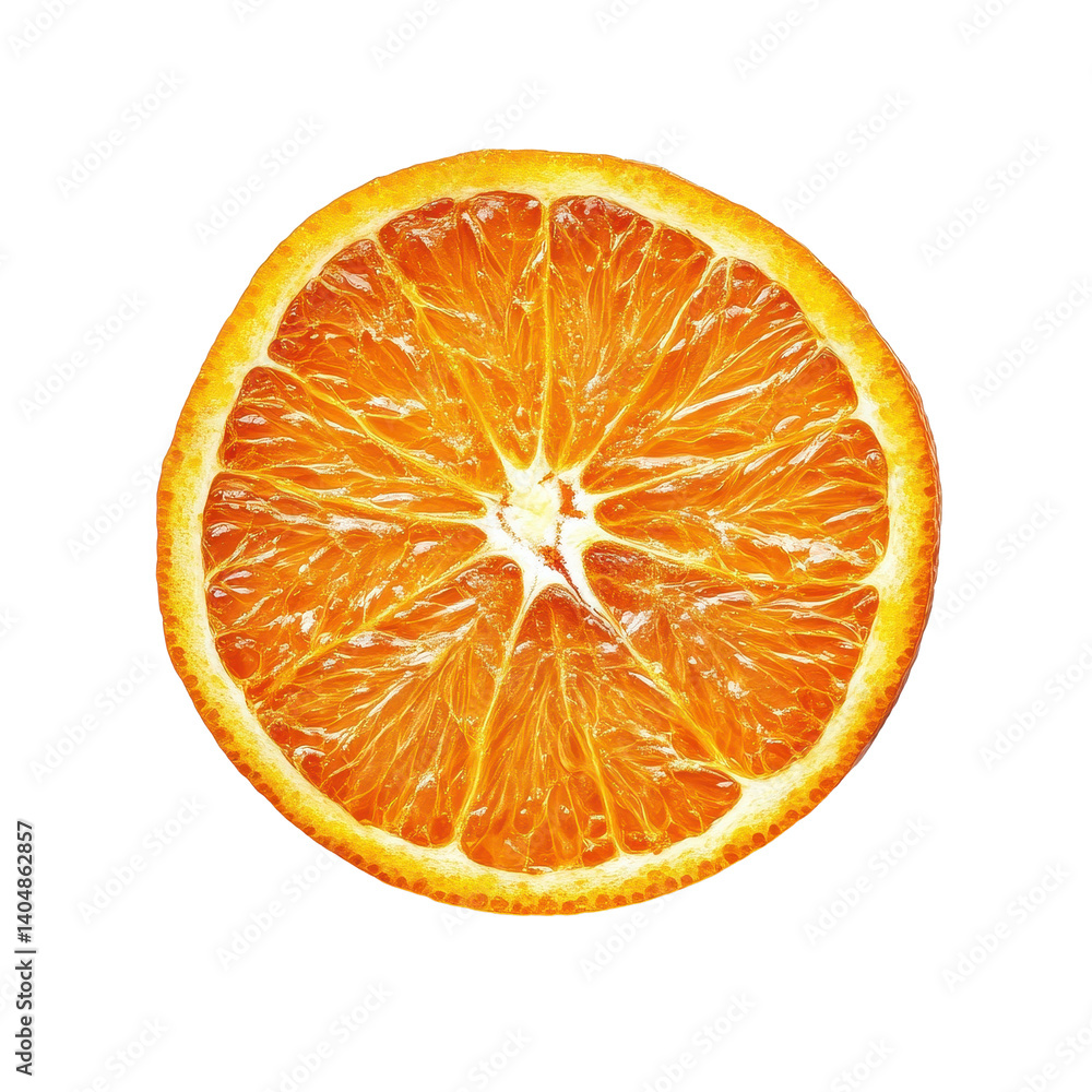 Poster fresh orange slice isolated on transparent background showcasing vibrant color and texture, orange s
