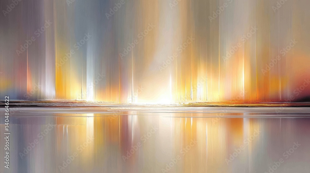 Aufkleber luminous tranquility in ivory and pale gold layers creating an elegant abstract composition