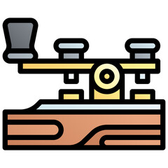 Telegraph. Editable vector icon, coloured with outlined stroke.