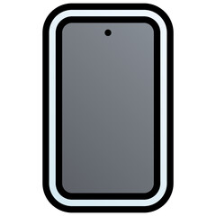 Smartphone. Editable vector icon, coloured with outlined stroke.