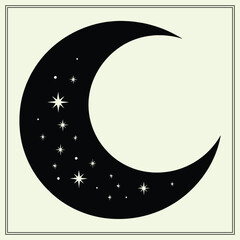 moon and stars silhouette 