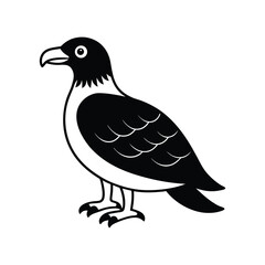 Majestic eagle vector illustration, a wild bird silhouette isolated on white.